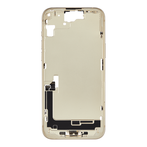 Mid-Frame Housing with Small Parts Pre-Installed Compatible for Apple iPhone 15 Plus - Yellow