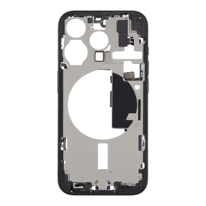 Mid-Frame Housing with Small Parts Pre-Installed Compatible for Apple iPhone 15 Pro - Black Titanium