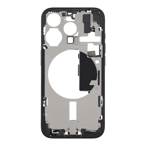 Mid-Frame Housing with Small Parts Pre-Installed Compatible for Apple iPhone 15 Pro - Black Titanium