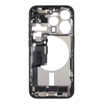 Mid-Frame Housing with Small Parts Pre-Installed Compatible for Apple iPhone 15 Pro - Black Titanium