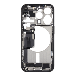 Mid-Frame Housing with Small Parts Pre-Installed Compatible for Apple iPhone 15 Pro - Black Titanium