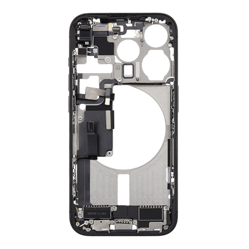 Mid-Frame Housing with Small Parts Pre-Installed Compatible for Apple iPhone 15 Pro - Black Titanium