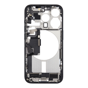 Mid-Frame Housing with Small Parts Pre-Installed Compatible for Apple iPhone 15 Pro - Blue Titanium