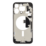 Mid-Frame Housing with Small Parts Pre-Installed Compatible for Apple iPhone 15 Pro Max - Black Titanium