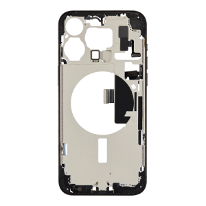 Mid-Frame Housing with Small Parts Pre-Installed Compatible for Apple iPhone 15 Pro Max - Black Titanium
