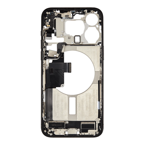Mid-Frame Housing with Small Parts Pre-Installed Compatible for Apple iPhone 15 Pro Max - Black Titanium
