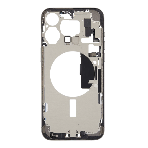Mid-Frame Housing with Small Parts Pre-Installed Compatible for Apple iPhone 15 Pro Max - Natural Titanium