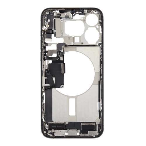 Mid-Frame Housing with Small Parts Pre-Installed Compatible for Apple iPhone 15 Pro Max - Natural Titanium