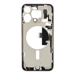 Mid-Frame Housing with Small Parts Pre-Installed Compatible for Apple iPhone 15 Pro Max - White Titanium