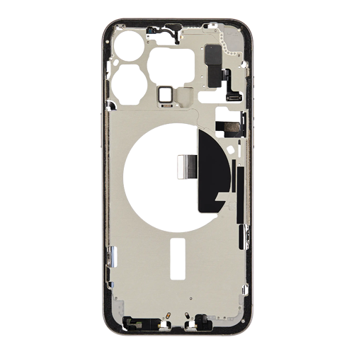 Mid-Frame Housing with Small Parts Pre-Installed Compatible for Apple iPhone 15 Pro Max - White Titanium