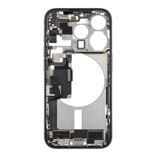 Mid-Frame Housing with Small Parts Pre-Installed Compatible for Apple iPhone 15 Pro - Natural Titanium