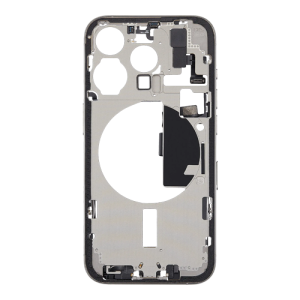 Mid-Frame Housing with Small Parts Pre-Installed Compatible for Apple iPhone 15 Pro - White Titanium