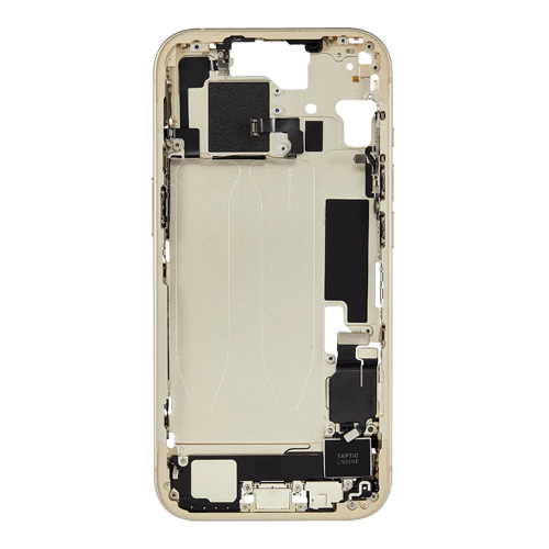 Mid-Frame Housing with Small Parts Pre-Installed Compatible for Apple iPhone 15 - Yellow