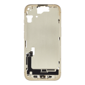 Mid-Frame Housing with Small Parts Pre-Installed Compatible for Apple iPhone 15 - Yellow