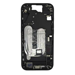 Mid-Frame Housing with Small Parts Pre-Installed Compatible for Apple iPhone 16 - Black