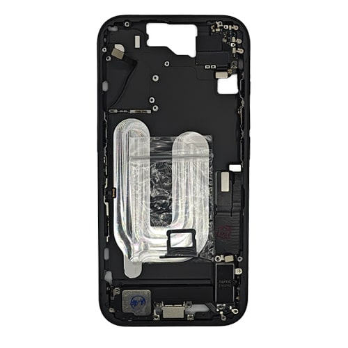Mid-Frame Housing with Small Parts Pre-Installed Compatible for Apple iPhone 16 - Black
