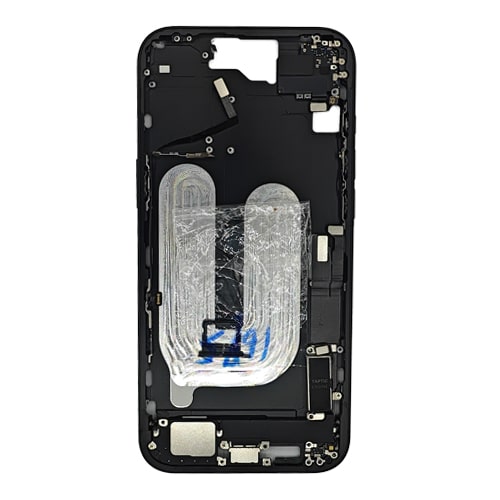 Mid-Frame Housing with Small Parts Pre-Installed Compatible for Apple iPhone 16 Plus - Black