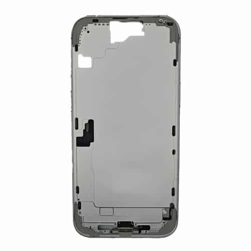 Mid-Frame Housing with Small Parts Pre-Installed Compatible for Apple iPhone 16 Plus - White