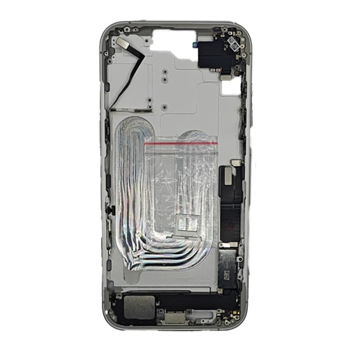 Mid-Frame Housing with Small Parts Pre-Installed Compatible for Apple iPhone 16 Plus - White