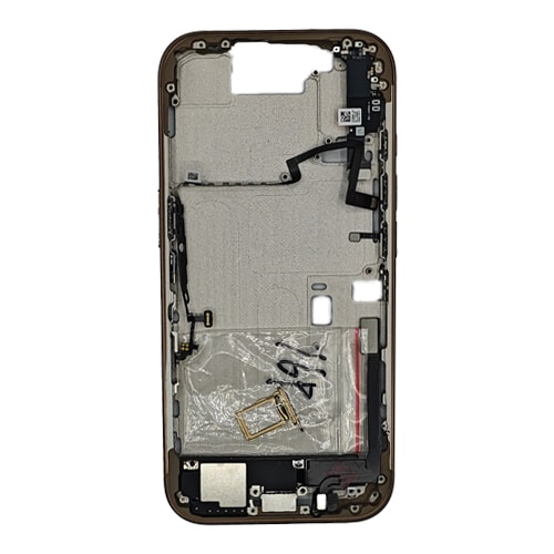 Mid-Frame Housing with Small Parts Pre-Installed Compatible for Apple iPhone 16 Pro - Desert Titanium