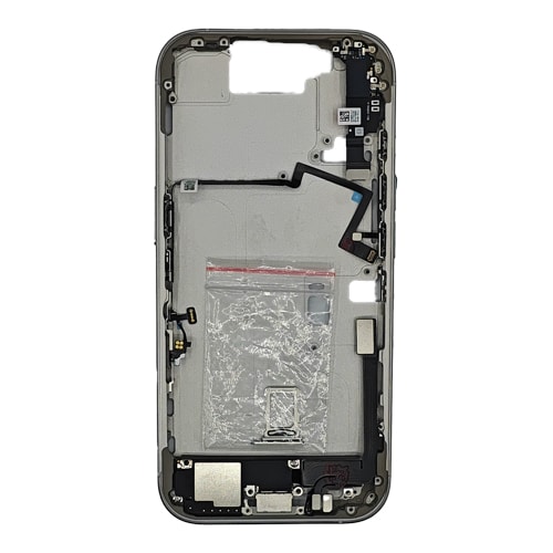 Mid-Frame Housing with Small Parts Pre-Installed Compatible for Apple iPhone 16 Pro - White Titanium
