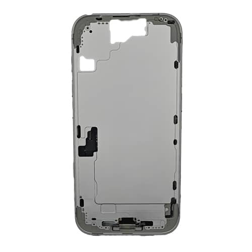 Mid-Frame Housing with Small Parts Pre-Installed Compatible for Apple iPhone 16 - White