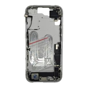Mid-Frame Housing with Small Parts Pre-Installed Compatible for Apple iPhone 16 - White