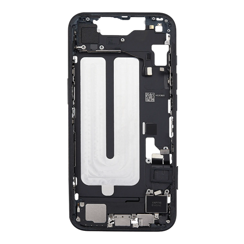 Mid-Frame Housing with Small Parts Pre-Installed Compatible for Apple iPhone 16e (International Version) - Black