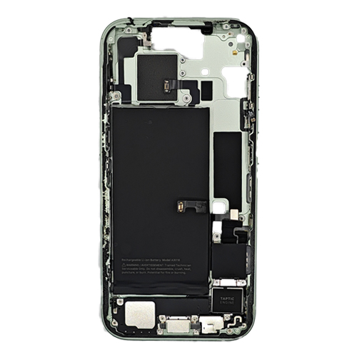 Mid-Frame Housing with Small Parts and Battery Pre-Installed Compatible for Apple iPhone 15 (PULL / A) - Green