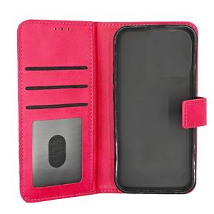 PU Leather Wallet Case for Samsung Galaxy S25 Edge - Hot Pink