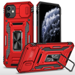 New Military Case with Ring Kickstand for Apple iPhone 11 - Red