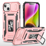 New Military Case with Ring Kickstand for Apple iPhone 13 / 14 - Rose Golden