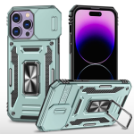 New Military Case with Ring Kickstand for Apple iPhone 15 Pro - Alpine Green