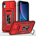 New Military Case with Ring Kickstand for Apple iPhone XR - Red