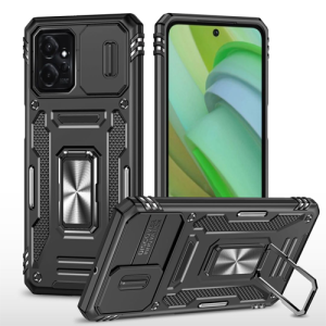 New Military Case with Ring Kickstand for Moto G Power (2023) - Black