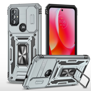 New Military Case with Ring Kickstand for Moto G Pure / G Power (2022) / G Play (2023) - Gray