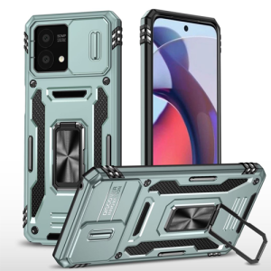 New Military Case with Ring Kickstand for Moto G Stylus 5G (2023) - Alpine Green
