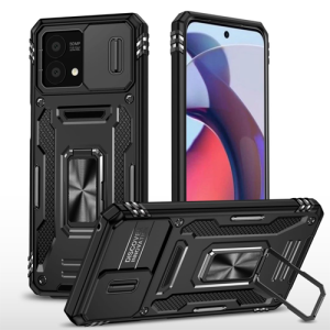 New Military Case with Ring Kickstand for Moto G Stylus 5G (2023) - Black
