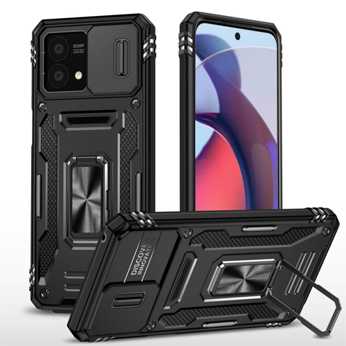 New Military Case with Ring Kickstand for Moto G Stylus 5G (2023) - Black