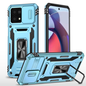 New Military Case with Ring Kickstand for Moto G Stylus 5G (2023) - Light Blue