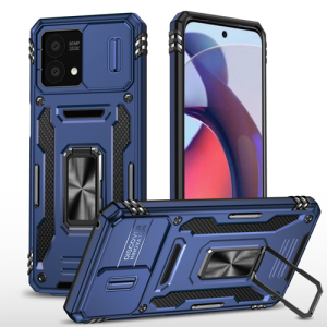 New Military Case with Ring Kickstand for Moto G Stylus 5G (2023) - Navy Blue