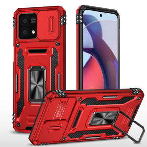 New Military Case with Ring Kickstand for Moto G Stylus 5G (2023) - Red