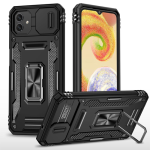 New Military Case with Ring Kickstand for Samsung Galaxy A04 - Black