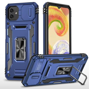 New Military Case with Ring Kickstand for Samsung Galaxy A04 - Navy Blue