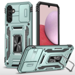 New Military Case with Ring Kickstand for Samsung Galaxy A14 - Alpine Green