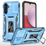 New Military Case with Ring Kickstand for Samsung Galaxy A14 - Light Blue
