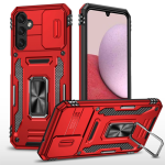 New Military Case with Ring Kickstand for Samsung Galaxy A14 - Red