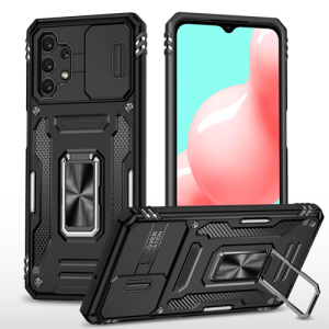 New Military Case with Ring Kickstand for Samsung Galaxy A32 5G - Black