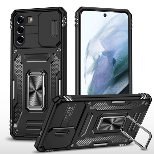 New Military Case with Ring Kickstand for Samsung Galaxy S21 Plus - Black