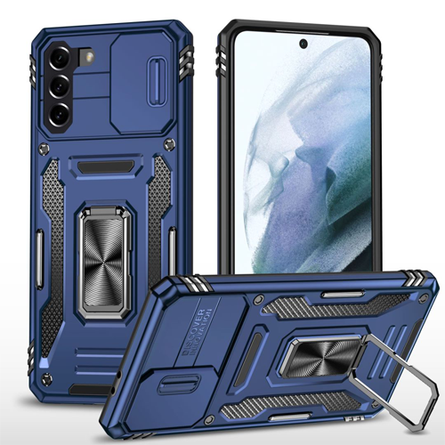 New Military Case with Ring Kickstand for Samsung Galaxy S21 Plus - Navy Blue